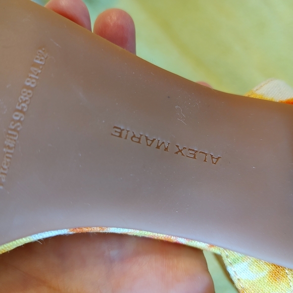 Alex Marie Orange and Yellow Bow Cottage Sandals Woven Circular Heel SZ 8.5 - Picture 7 of 7